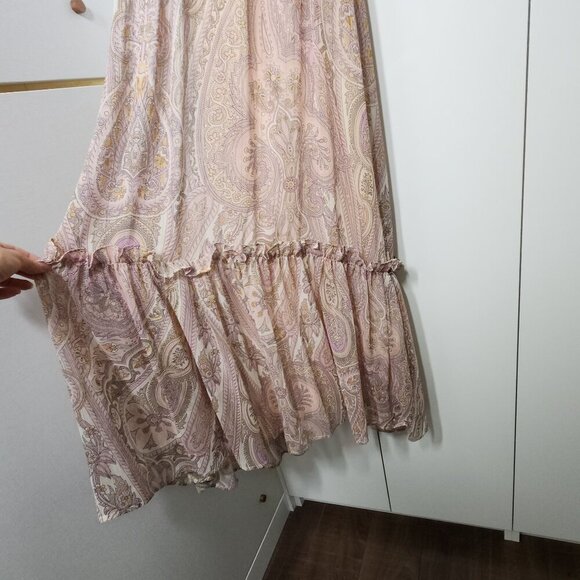 Line and Dot Bohemian Style Maxi Paisley Print Dress Size M - Picture 4 of 9